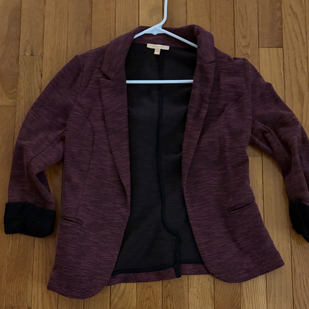 Sage Maroon Blazer with Black Accents